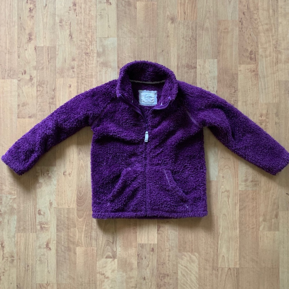 Mini Boden Zip Up Fuzzy Jacket Size 5 6 GUC